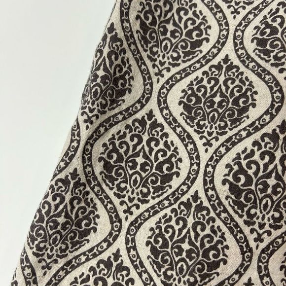 Westside Wide Leg Flowy Boho Pants Linen Cotton Cream Gray Print Flared Palazzo - Picture 14 of 15